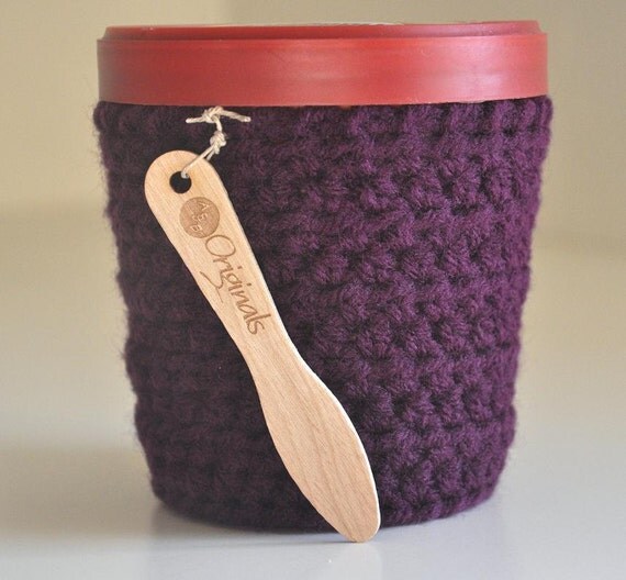 Ice Cream Pint Cover  Eggplant  - Get Well Gift
