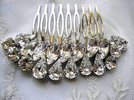 BRIDAL hair comb, vintage