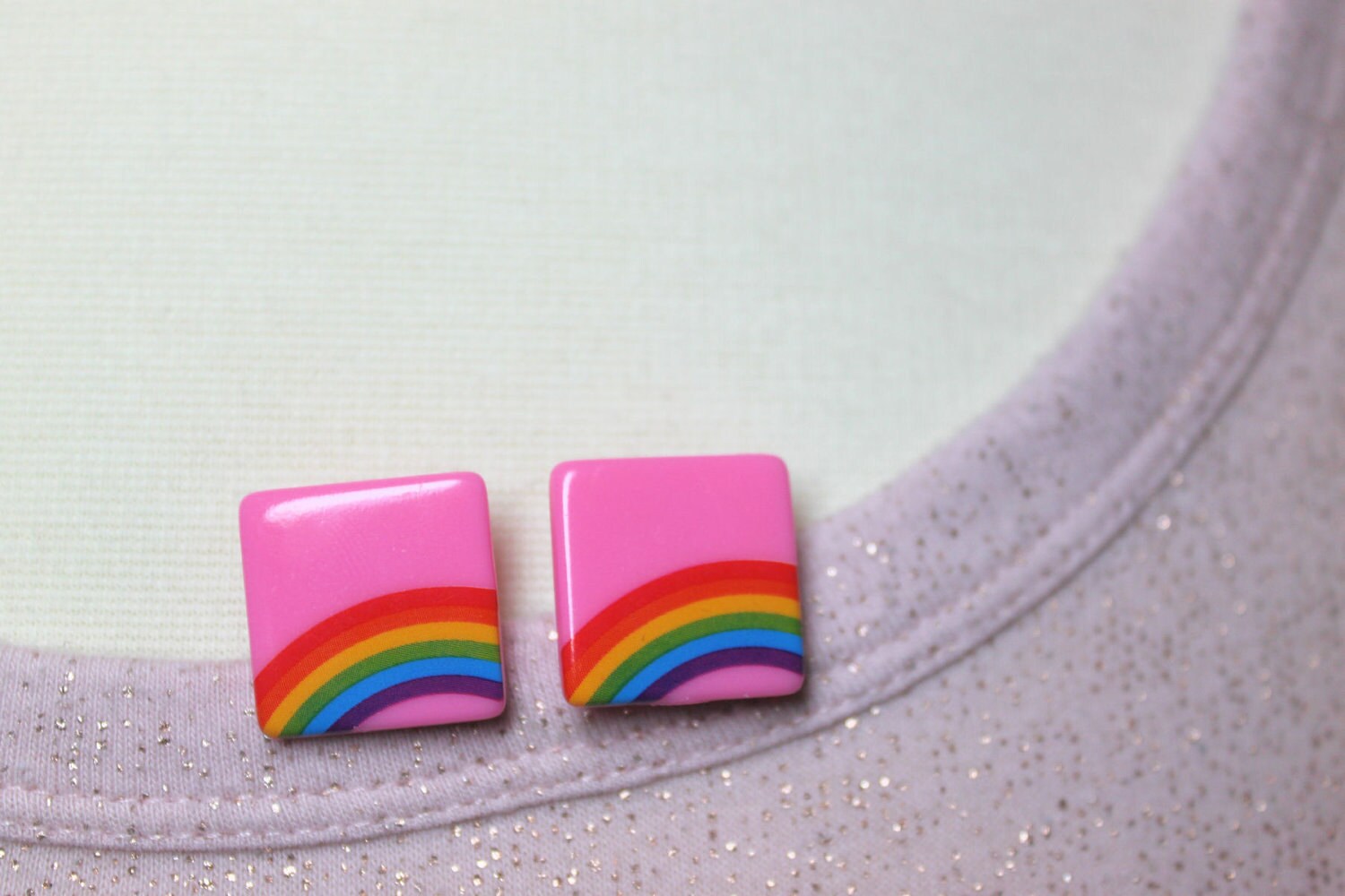 Retro Rainbow Post Earrings