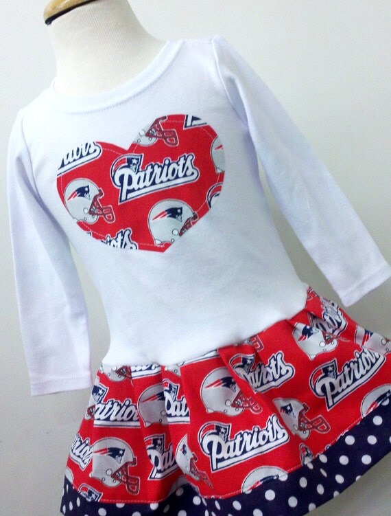 New England Patriots Long Sleeve Dress newborn through 7/8. Smaller sizes available in our shop