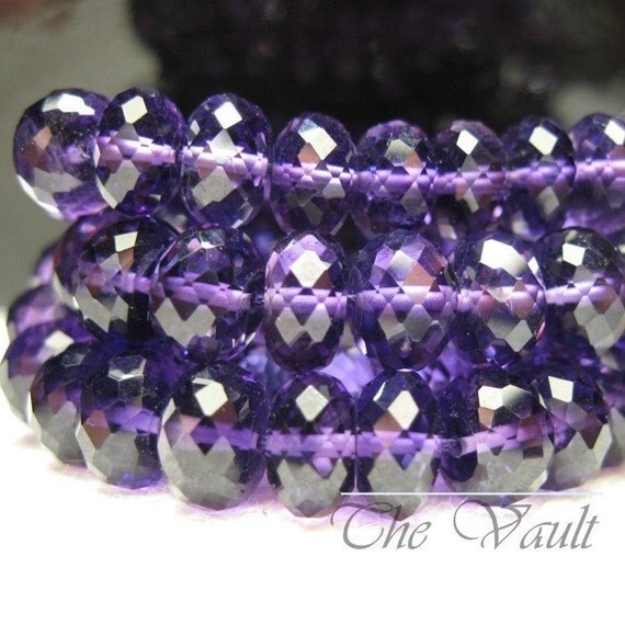 6 Amethyst 7mm -7.5mm faceted rondelles