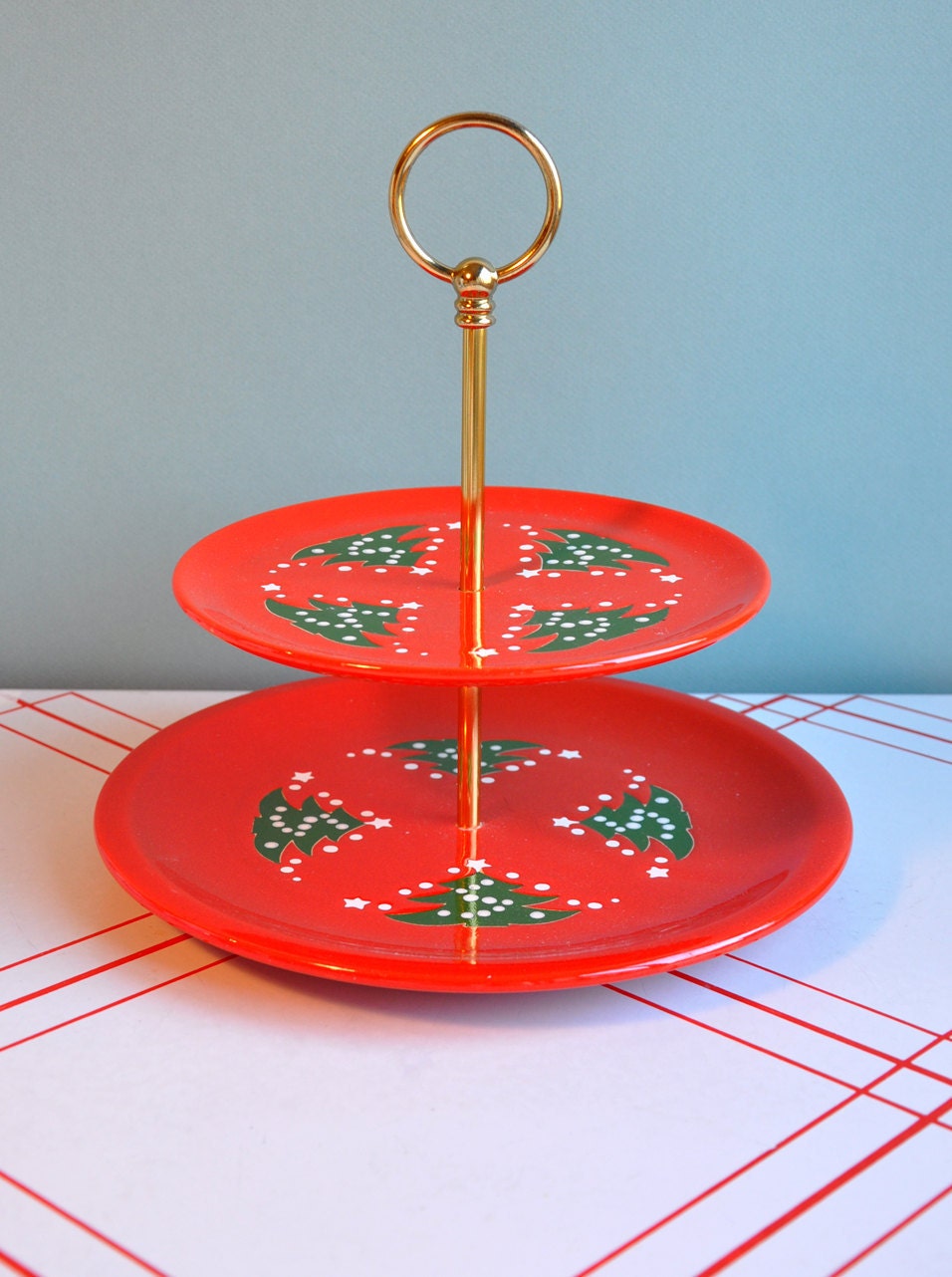 SALE 20% OFF Christmas Red Tiered Plate Stand by Waechtersbach Germany