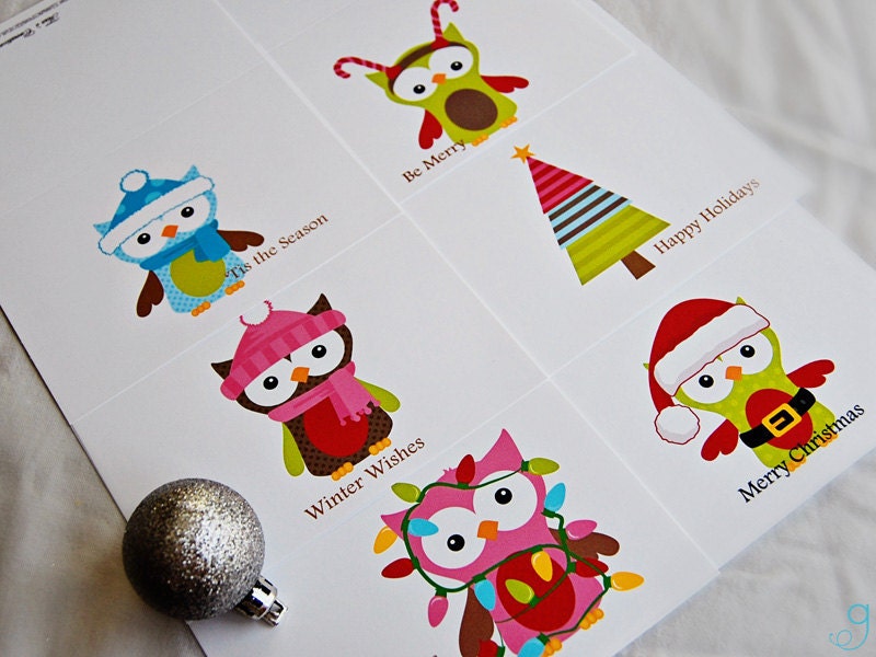 Owl Holiday Card Set