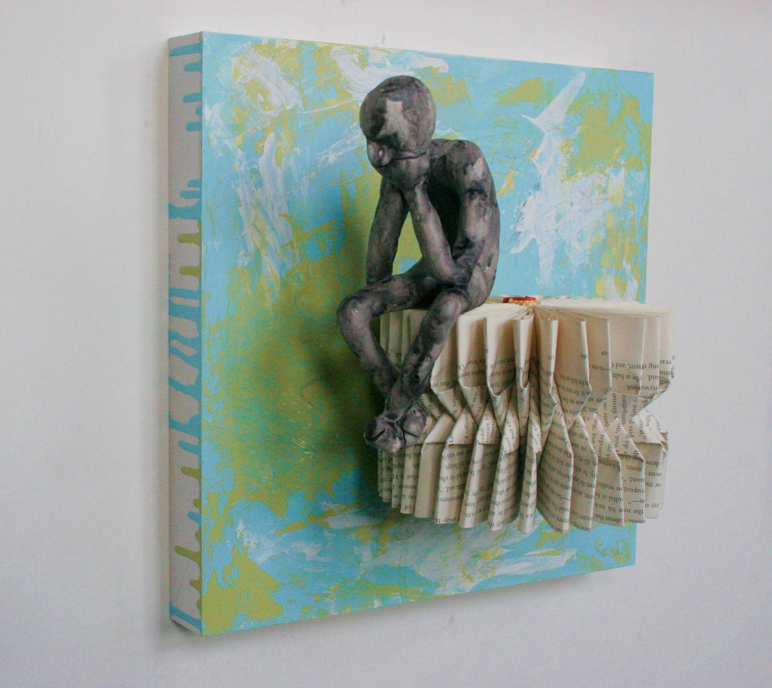 Thinker on Horizontal Cog (Original Sculpture)