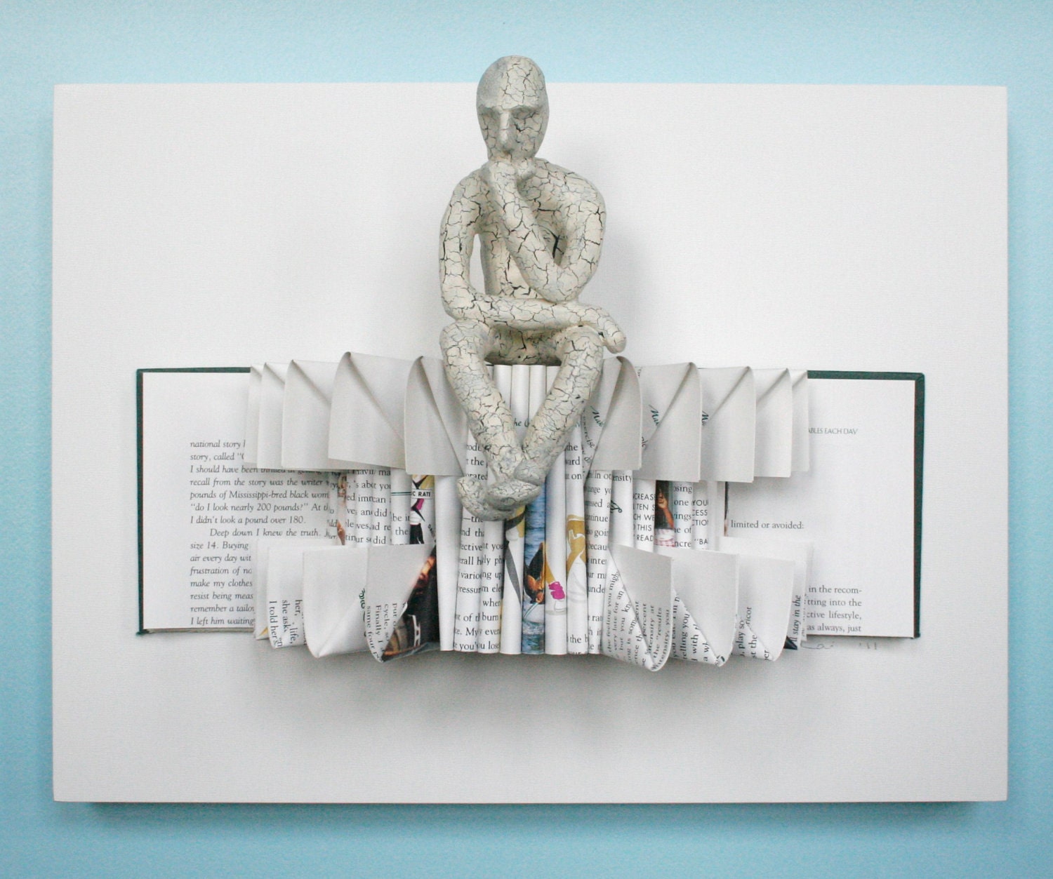 Thinker on Book Balcony (Original Sculpture)
