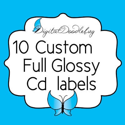 cd labels 10 custom GLOSSY laser printed stickers wedding party favor 