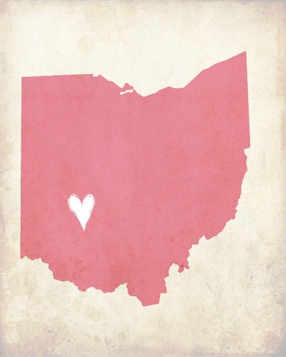 My Heart's in Ohio-8x10 Illustrated Print