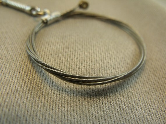 Unisex/ Men's Recycled Guitar String Key Chain Key Ring Gift for Musician or Music lover or Music Teacher Under 15 Free US Shipping