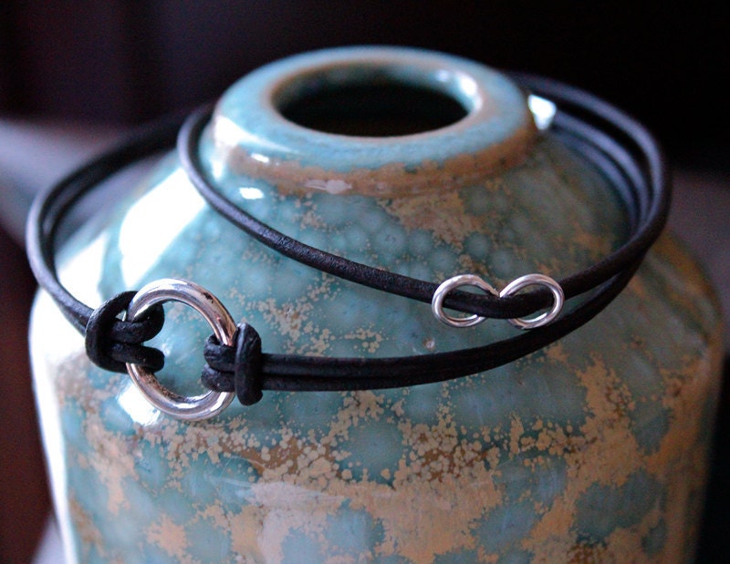 Unisex Leather Infinity Bracelets