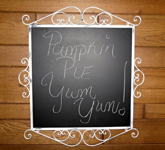 Shabby Chic Wedding Chalkboard Menu Board Cottage White Chalkboard 