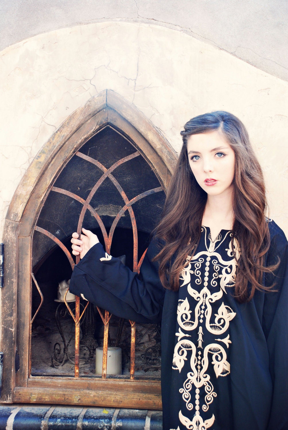 Vintage Black and Gold Caftan Lounge Dress