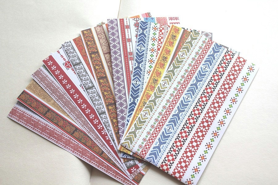 Floral border stickers - banner stickers - 10 sheets