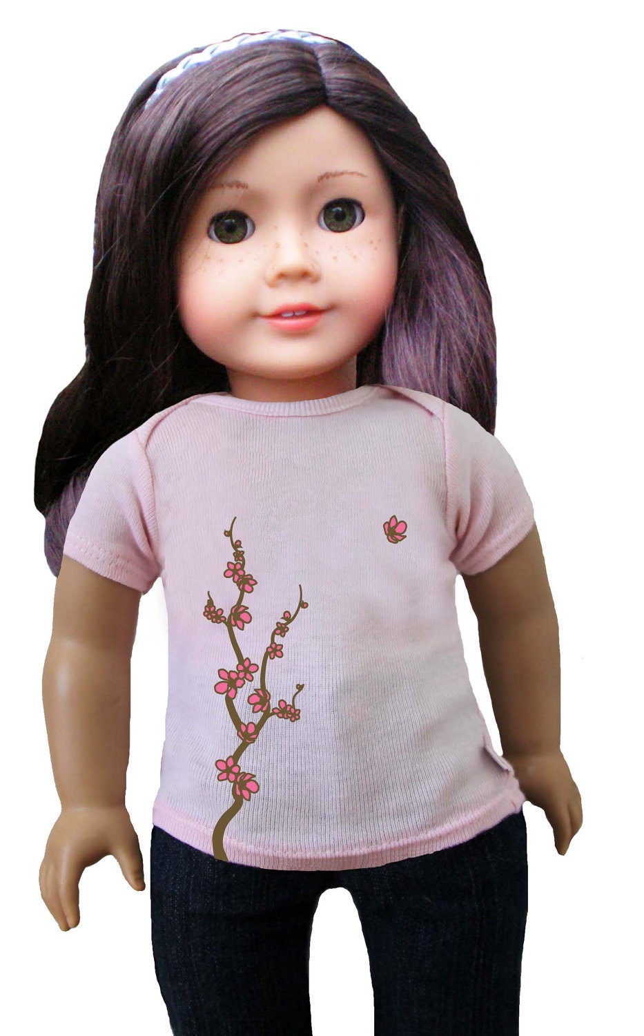 matching cherry blossom T-shirt for 18" doll