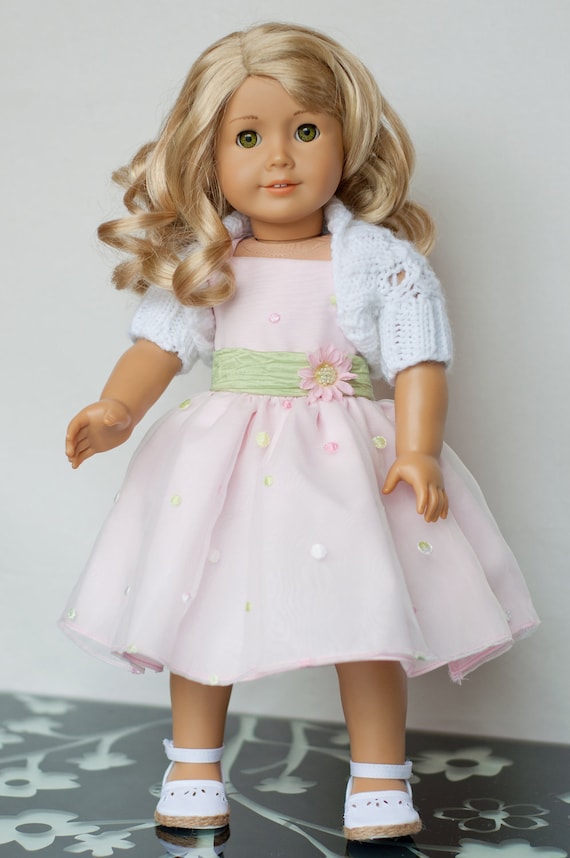 18 inch Doll Clothes: Pretty in Pink Party Dress, Shrug and Shoes for American Girl Doll Clothes for American Girl Dolls OOAK