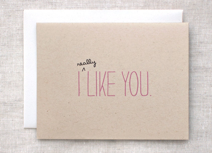 Cute Valentine Card - I Like You Card - Anniversary Card