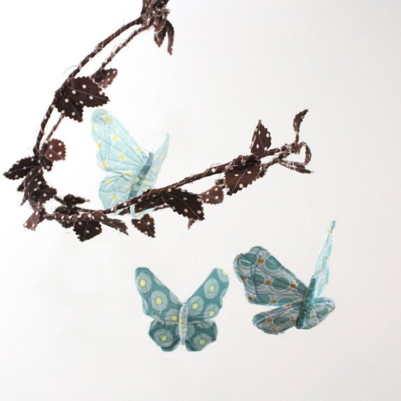 CUSTOM Butterfly Mobile - handmade fabric mobile for Nursery Decor