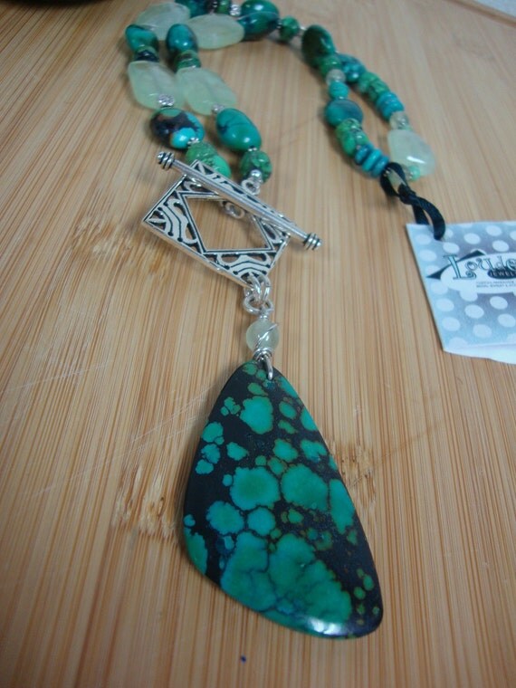 Square Toggle Turquoise Necklace Preview 5