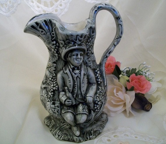 Hobbits and Wine Ceramic Pitcher, Vase, and  Planter