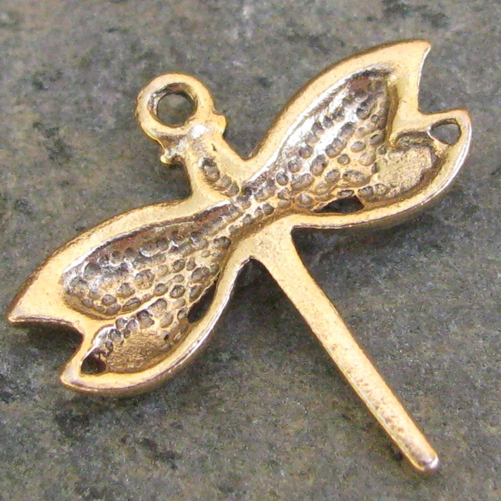 Dragonfly Charms Antique Gold Jewelry Making Supplies 190