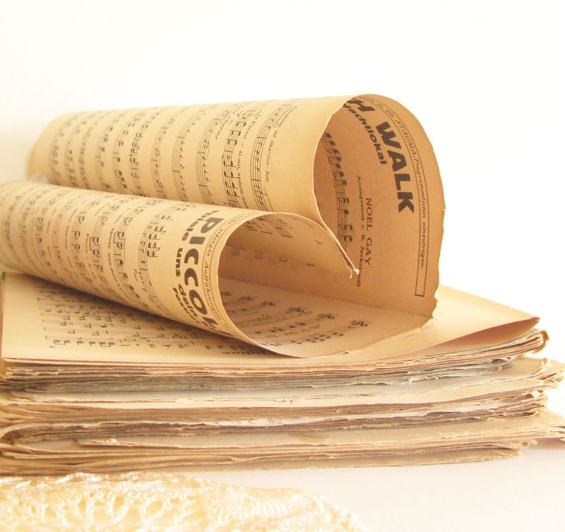 Etsy Gift Wrapping From Old Music Sheets Etsy Gift Wrapping From Old Music Sheets