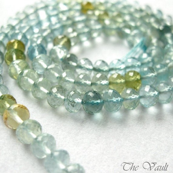 20 Aquamarine 4.5-5mm faceted rondelles