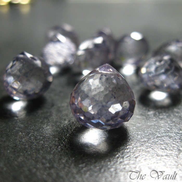 8 Mystic Quartz 9-12mm onion faceted briolettes - last of stock