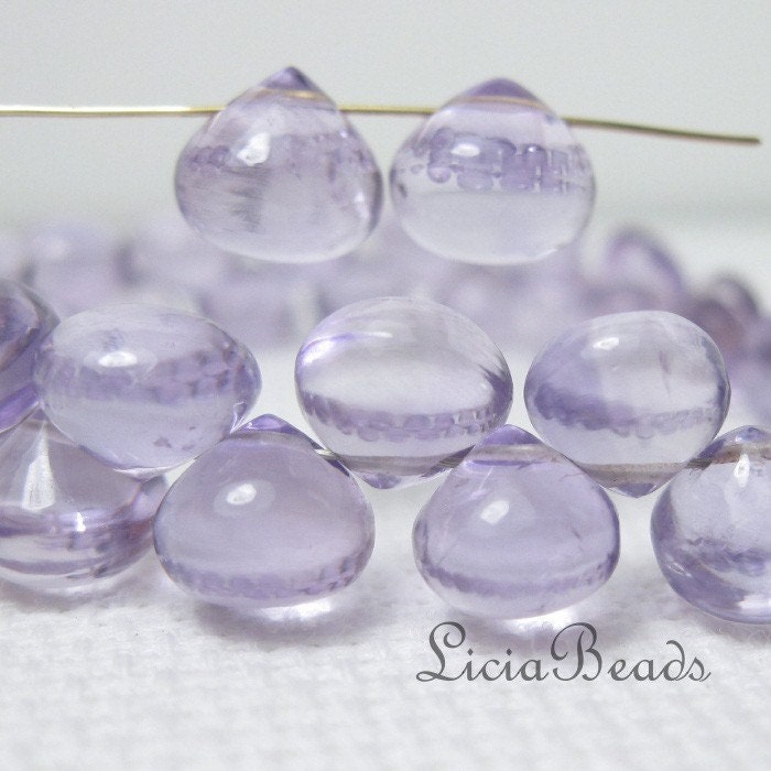 4 (2pair) Pink Amethyst 5-6mm smooth onion briolettes