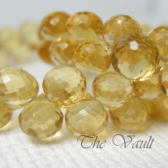 10 Citrine 5-6mm onion faceted briolettes