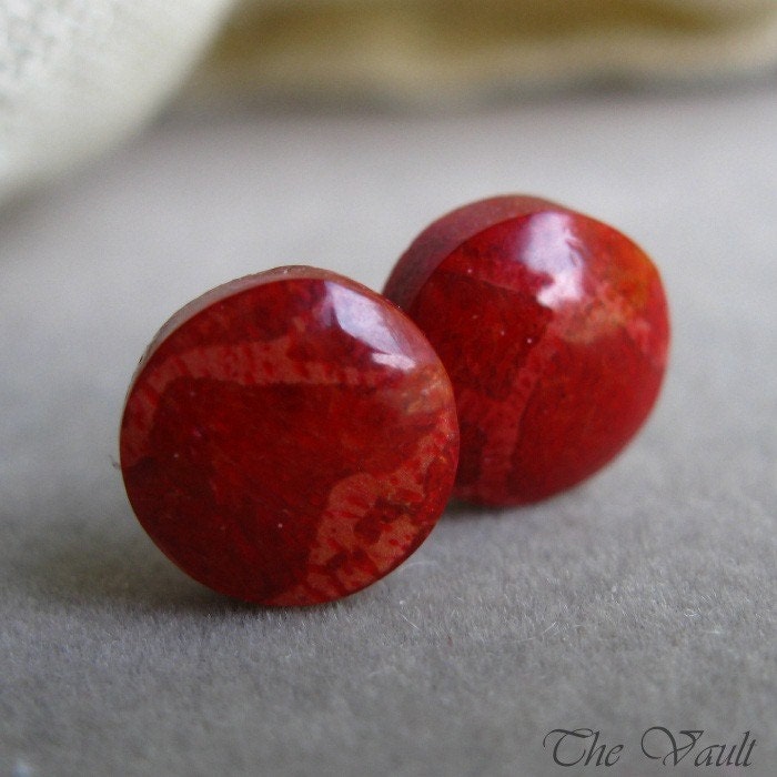 Candy Apple Red - Coral cabochon