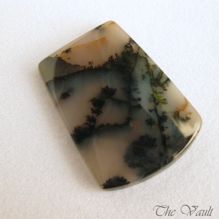 Landscape - Amethyst Sage Dendrite Agate sheild cabochon