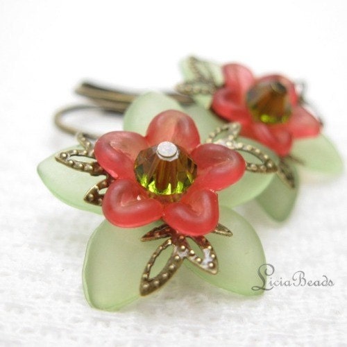 Summer Watermelon - vintage style earrings