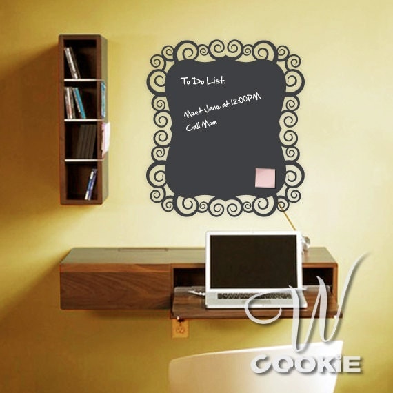 Swirl Shaped Chalkboard Vinyl Decal