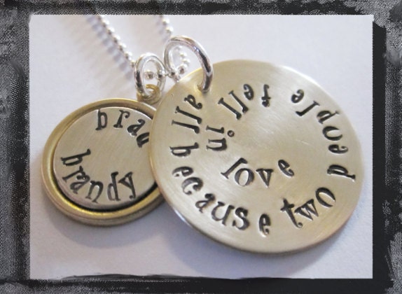 Personalized Jewelry - Wedding Jewelry - Handstamped in Mixed Metals