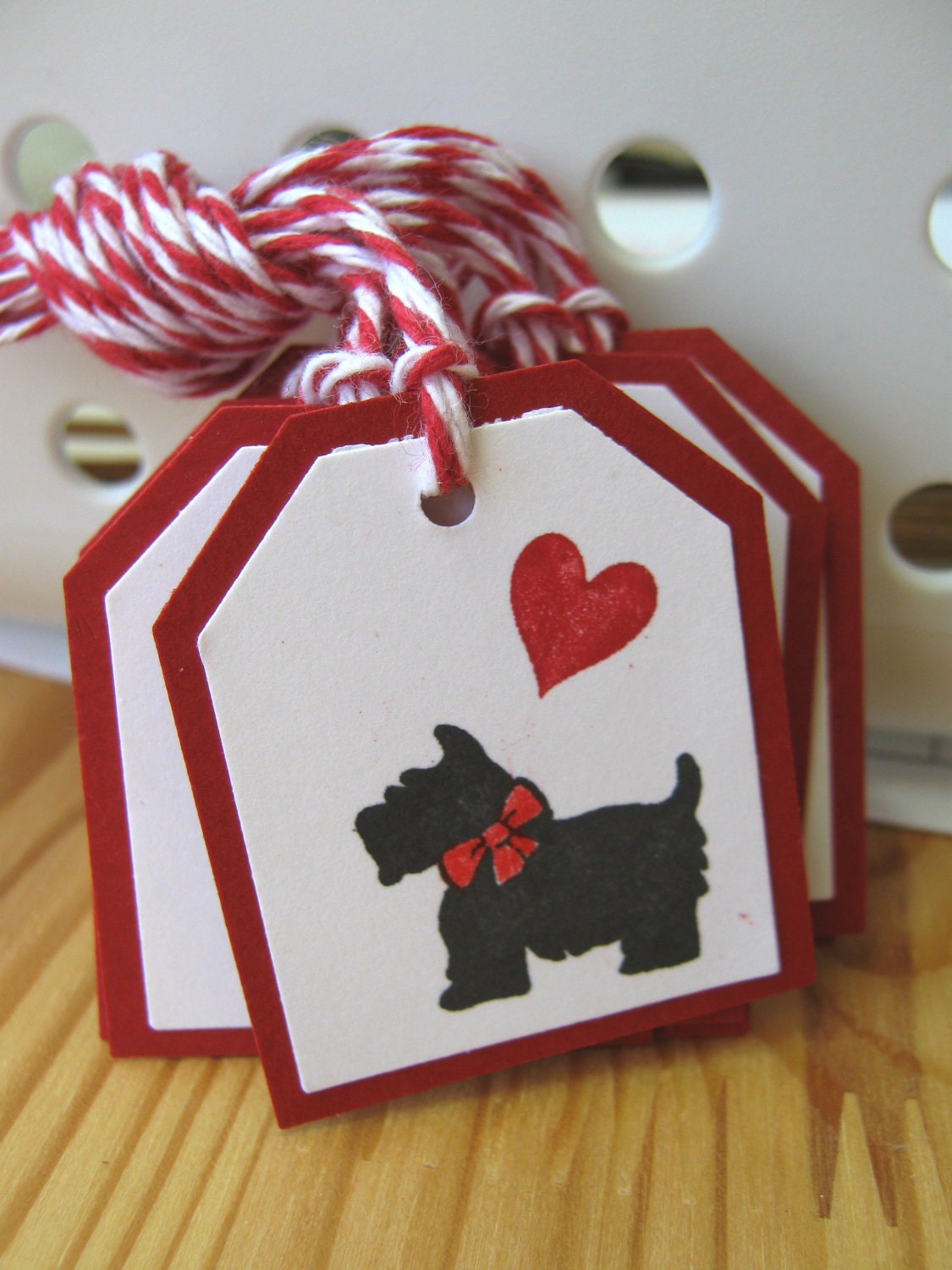 Black Scottie Dog Valentine Gift Tags