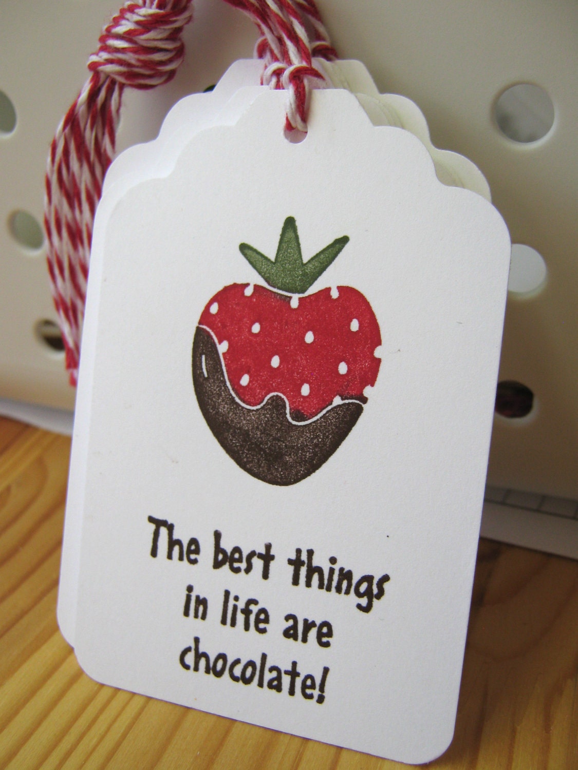 Chocolate Covered Strawberry Valentine Gift Tags