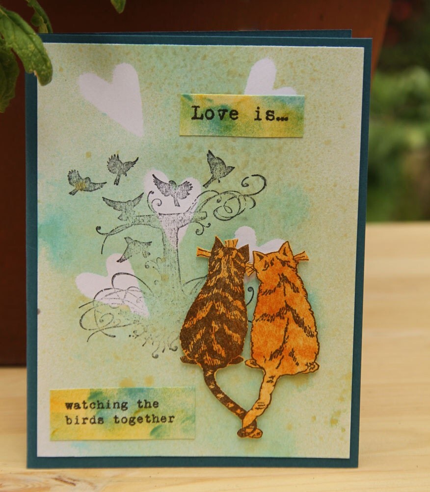 Love is... love cats valentine's day greeting card