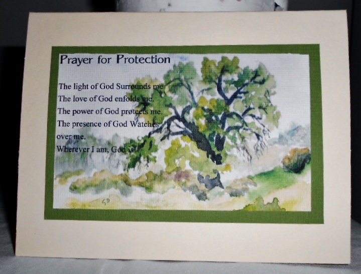 Ivory PRAYER FOR PROTECTION Inspirational greeting card Free Shipping