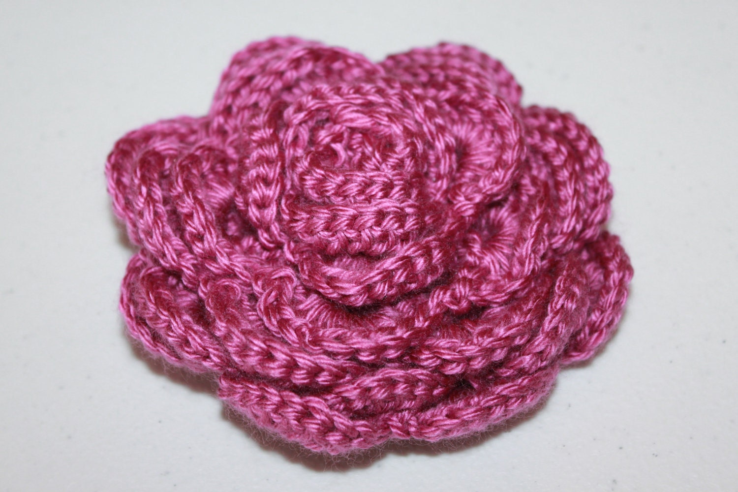 Large Crochet Rose Pin / Crochet Flower Pin / Crochet Brooch