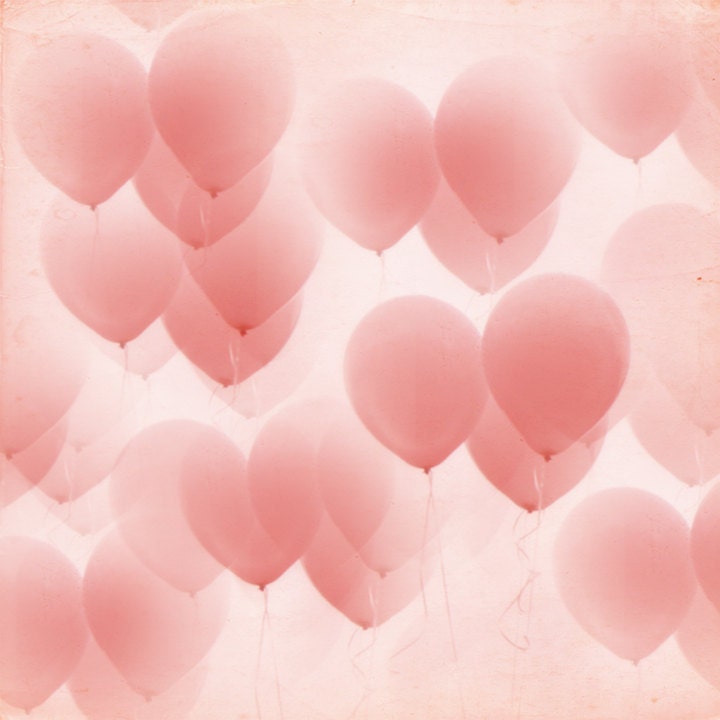 Valentine Wedding Nursery Pink Balloons in the Sky 8x8     Nursery Art Girls Room Wedding Love