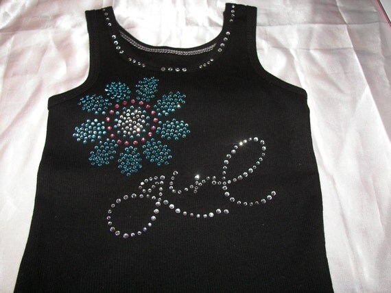Flower Girl BLING Tank or Shirt--Can be customized