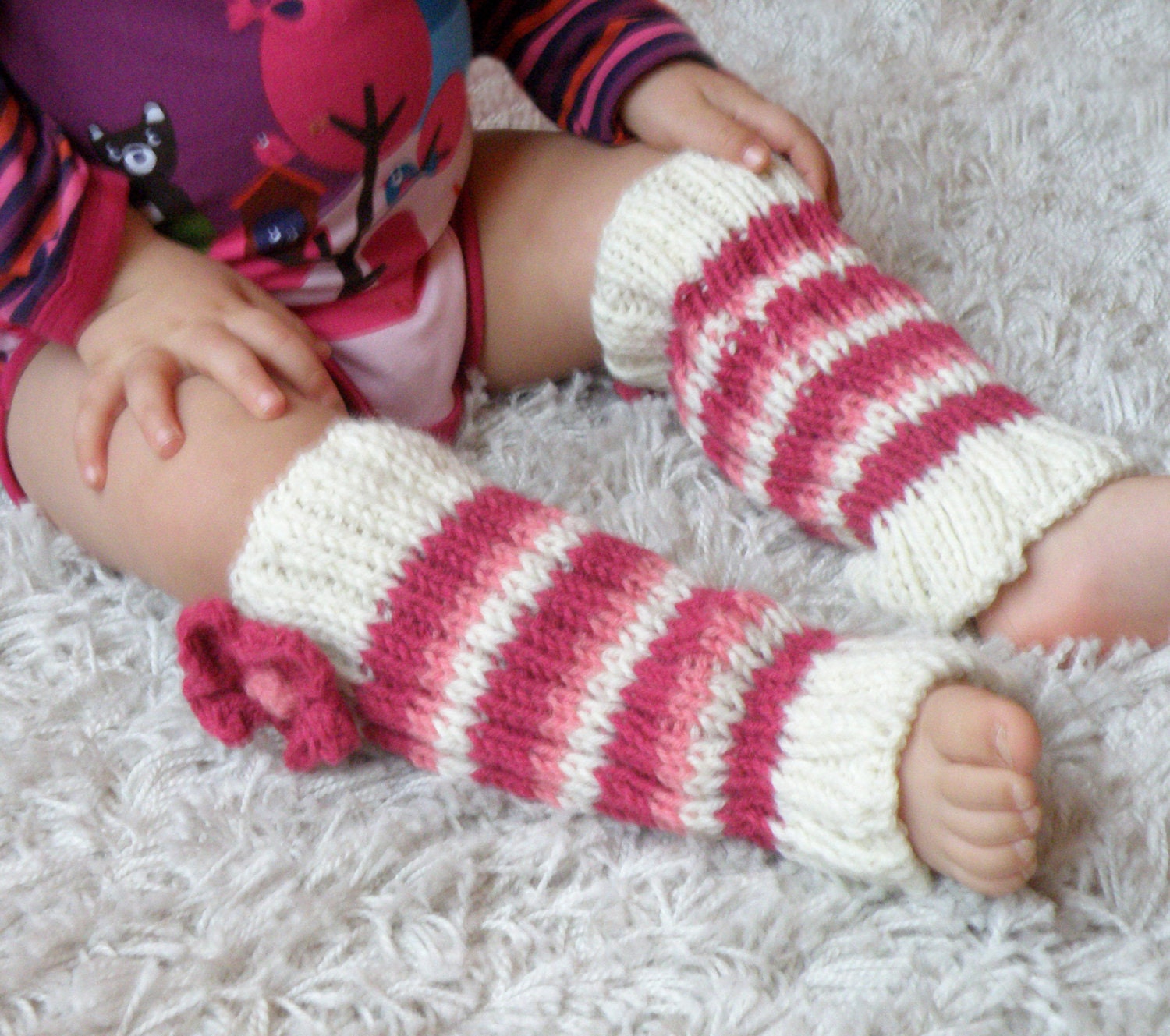 Baby girl leggings, hand knit leg warmers for babies