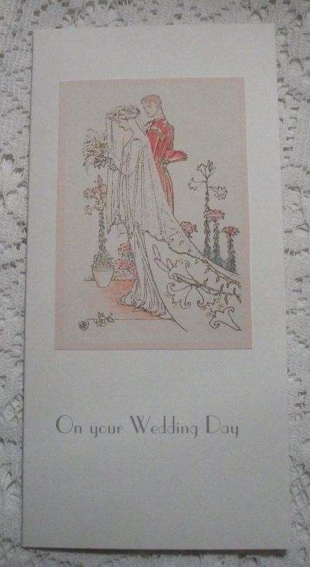 Handmade Wedding Card Vintage Bride Groom