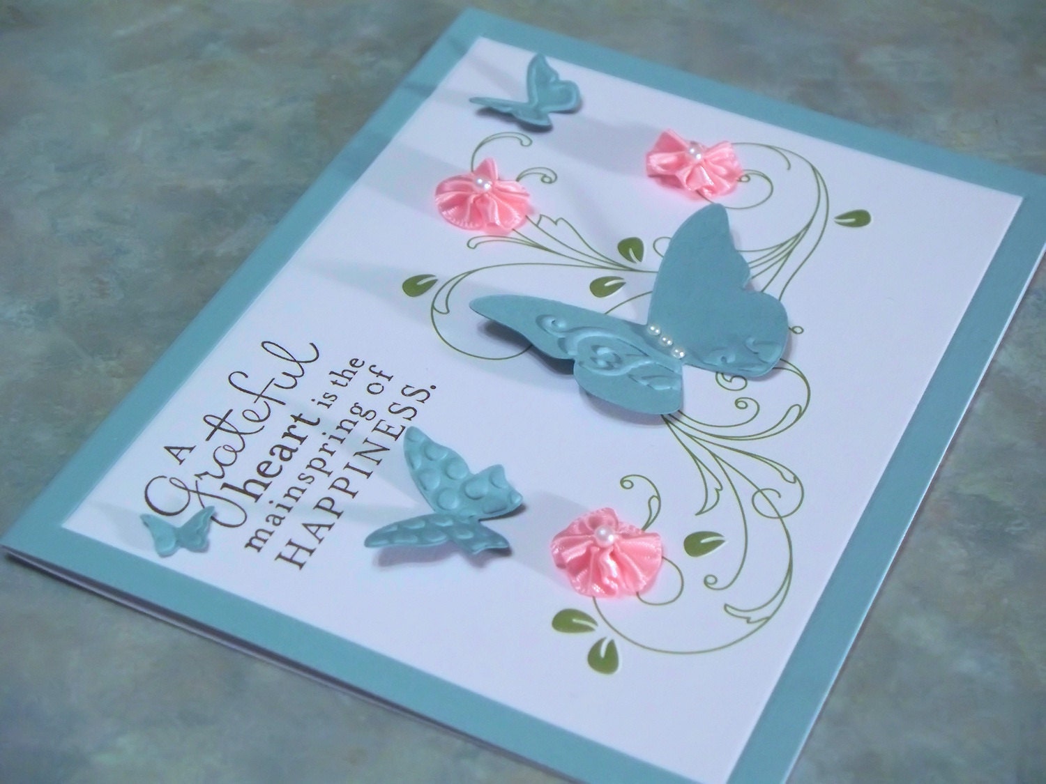 Handmade Thank You Card, Stampin' Up Pursuit of Happiness