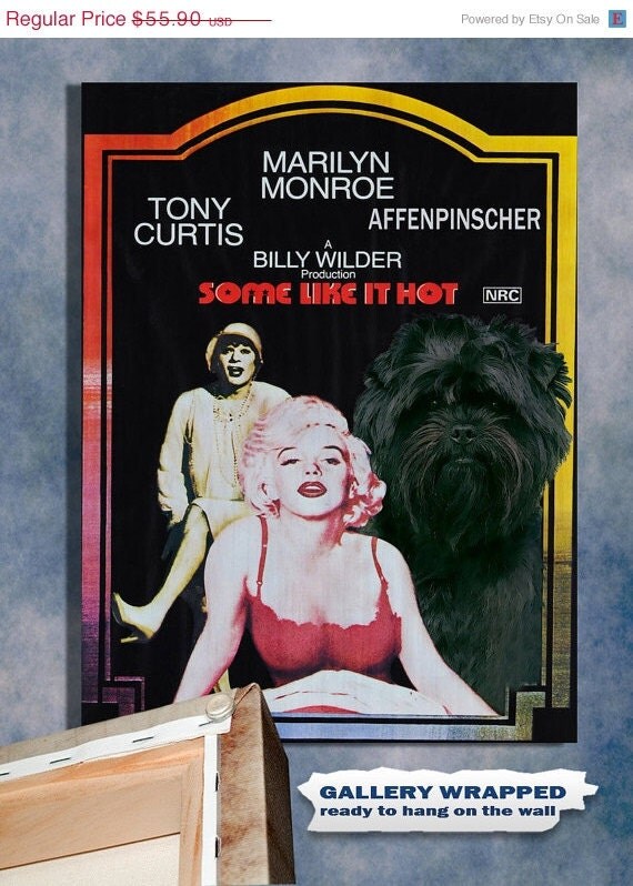 Affenpinscher - SOME LIKE IT HOT Movie Vintage Style Poster Canvas Print