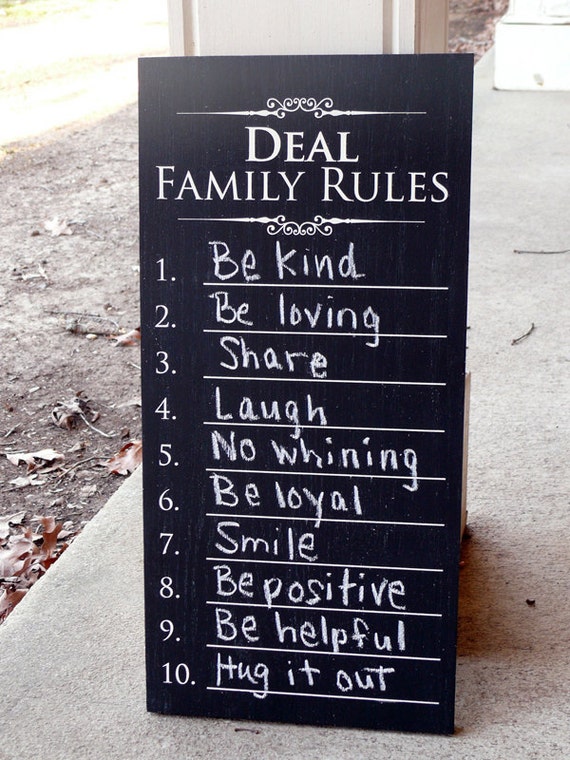 Personalized Family Rules Chalkboard Sign