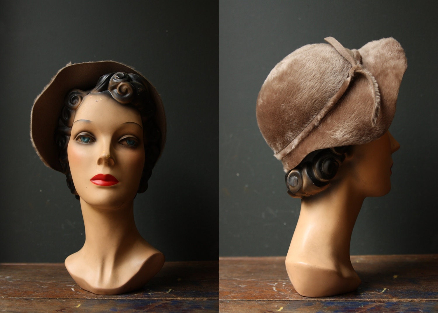 Cloche Hat / Brown Soft Fur