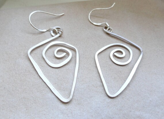 Silver Tears HandMade Silver Geometric  Dangle Earrings