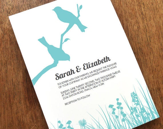 Printable Wedding Invitation Love Birds From empapers