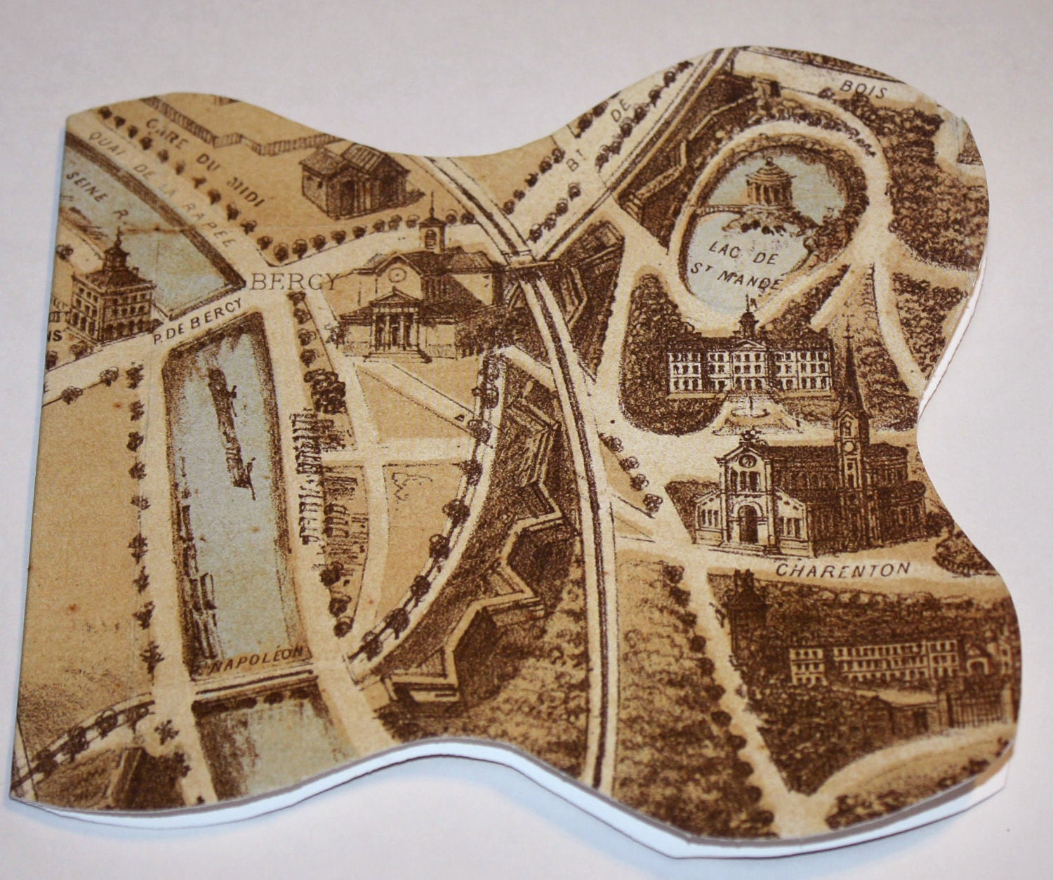 Wavy Brown Paris Map Greeting Card