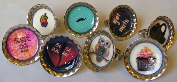 Rings Bottle Caps (Your Choice of Design)